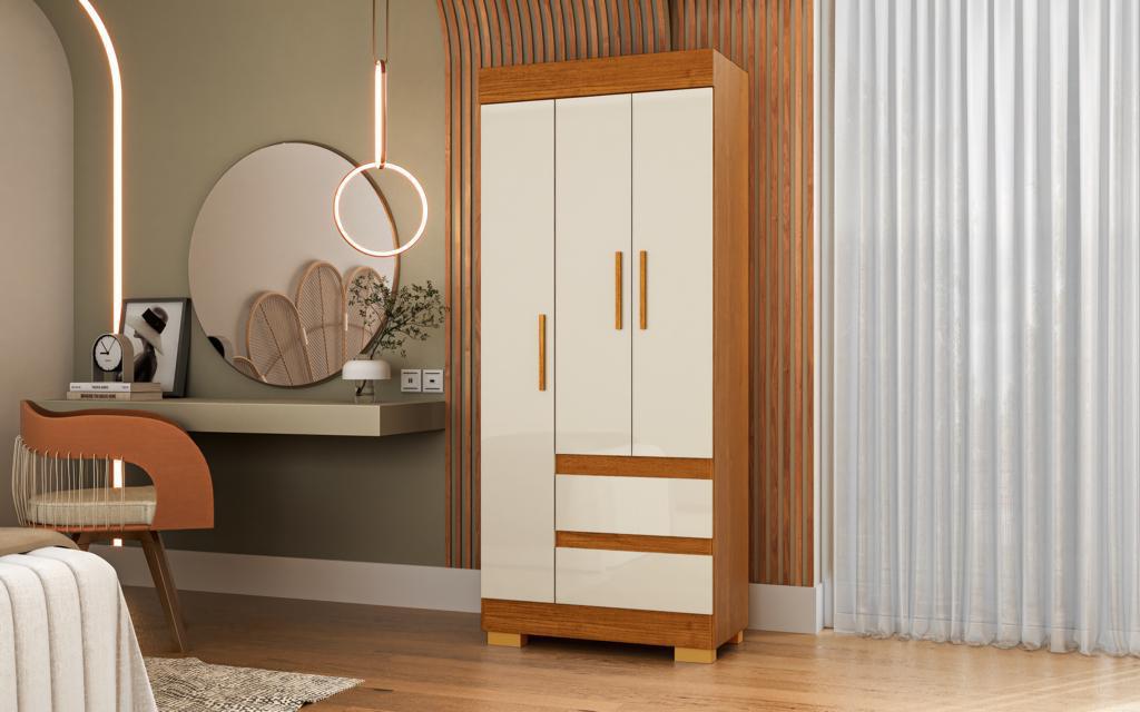 Roupeiro 3 Portas Solteiro Maya 100% MDP - ACP