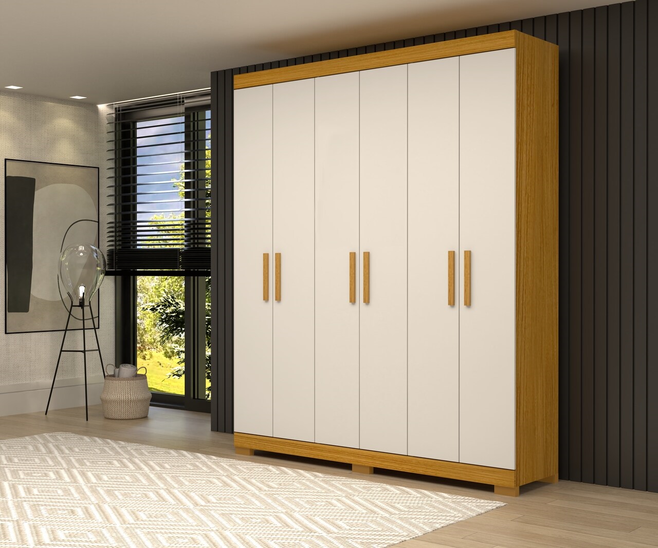 Roupeiro Lana Casal 6 Portas Cinamomo Off - ACP
