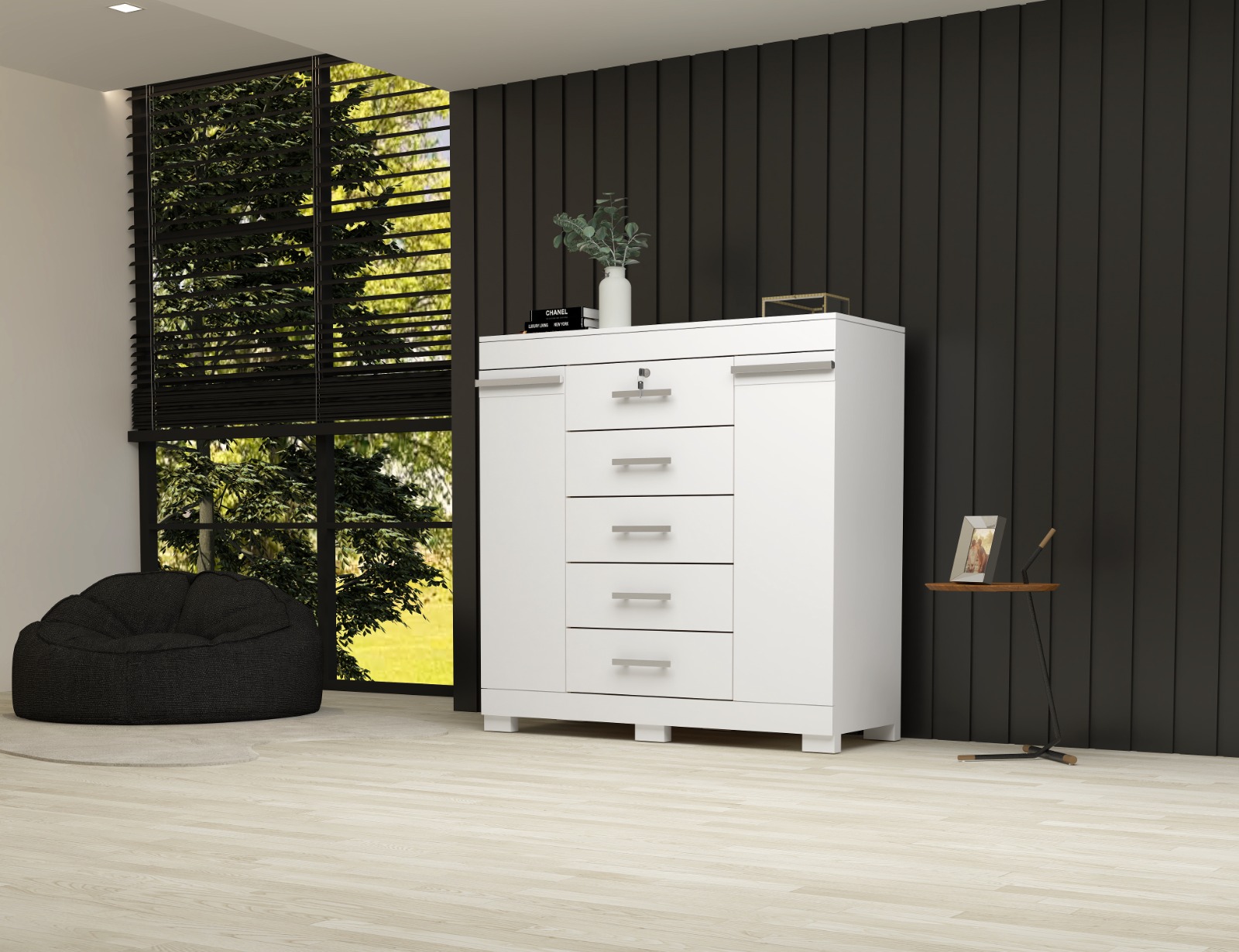 Comoda Diana 100% MDF 5 Gavetas 2 Portas - ACP
