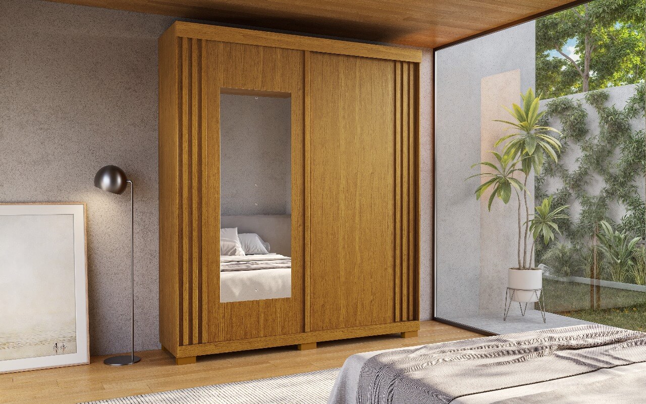 Guarda Roupa Athena com espelho 02 portas com espelho 100% MDF - ACP MÓVEIS