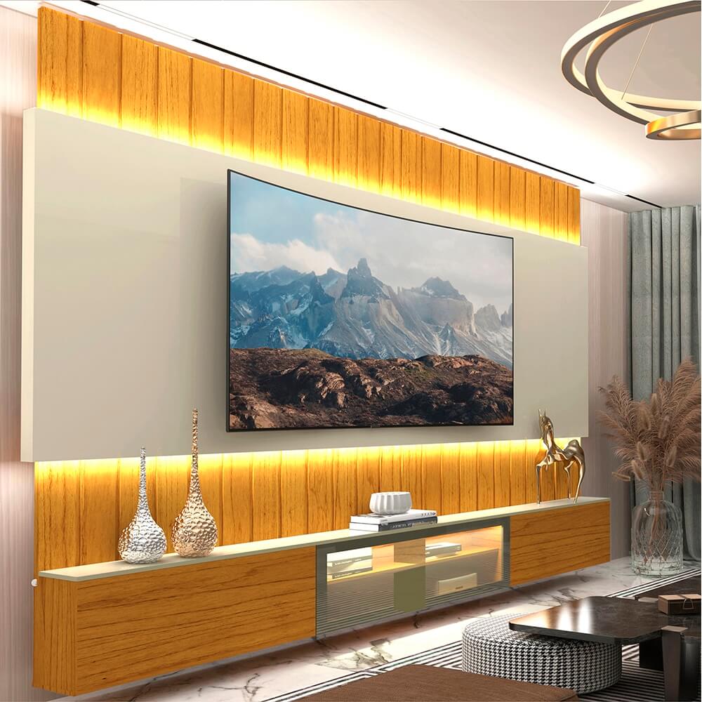 Home Suspenso Soberano com LED 2.60 - para TV até 85 Polegadas | Gelius