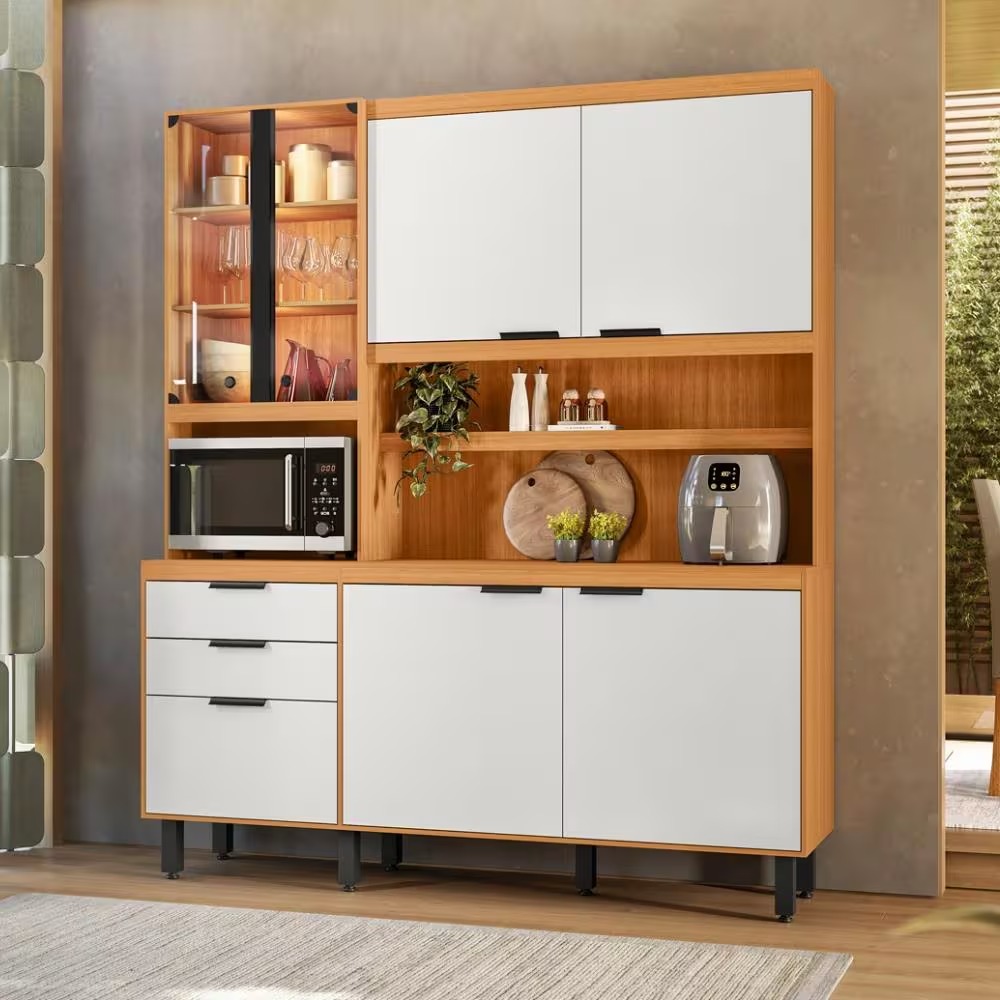 Kit Cozinha Murano 7 Portas 2 Gavetas 100% MDF - Poliman